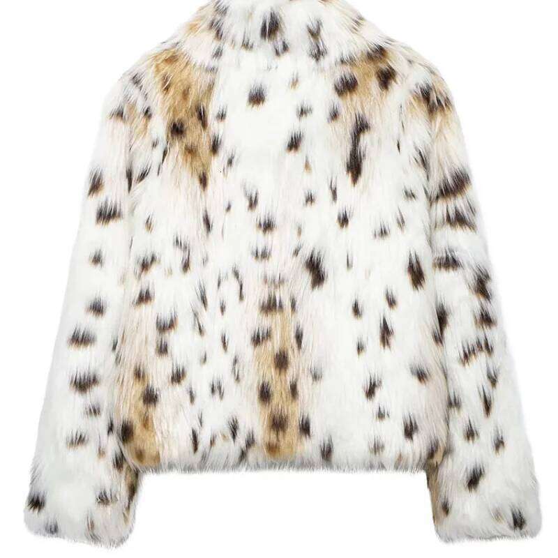 fashion warm fulffy fur coat long sleeves 2025 early spring short jacket vintage loose repal outwear singel breasted clothes