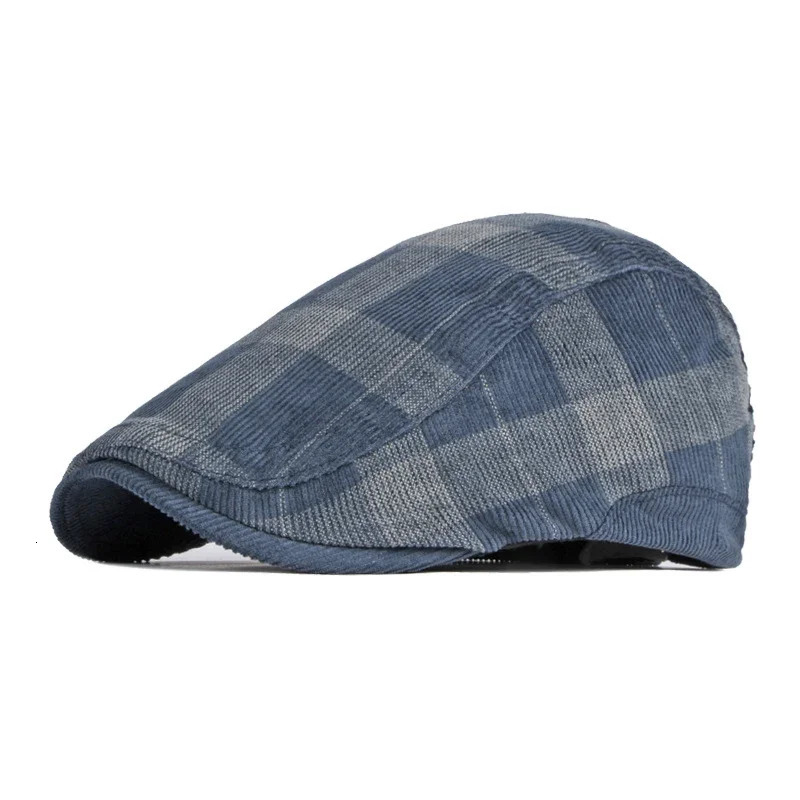 TOHUIYAN Corduroy sboy Caps Men Plaid Boina Hombre Cabbie Hat Autumn Gorras Planas Beret Hats British Flat Cap for Women 250604