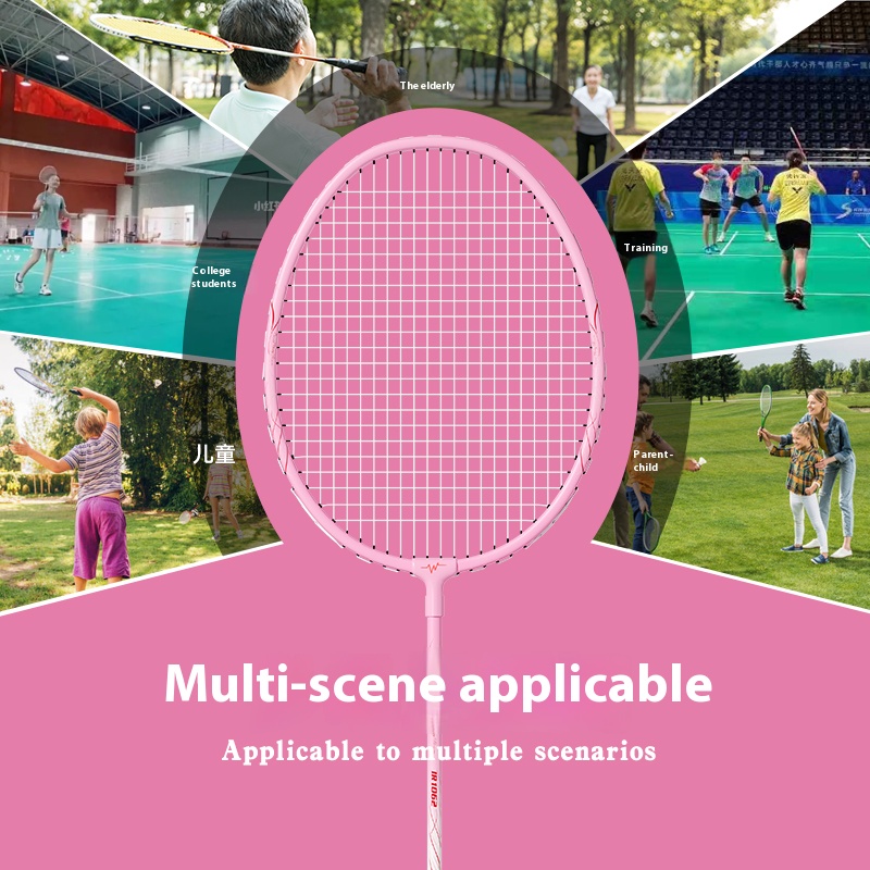 Beginner Badminton Racket Set Free Shuttlecocks Grip Tape Carry Bag Lightweight Alloy