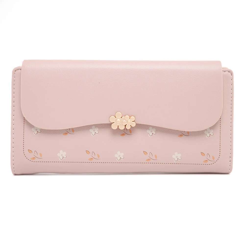Women's long wallet Korean PU printed zipper buckle folding clutch bag multi-card fashion everything street popular preppy stude