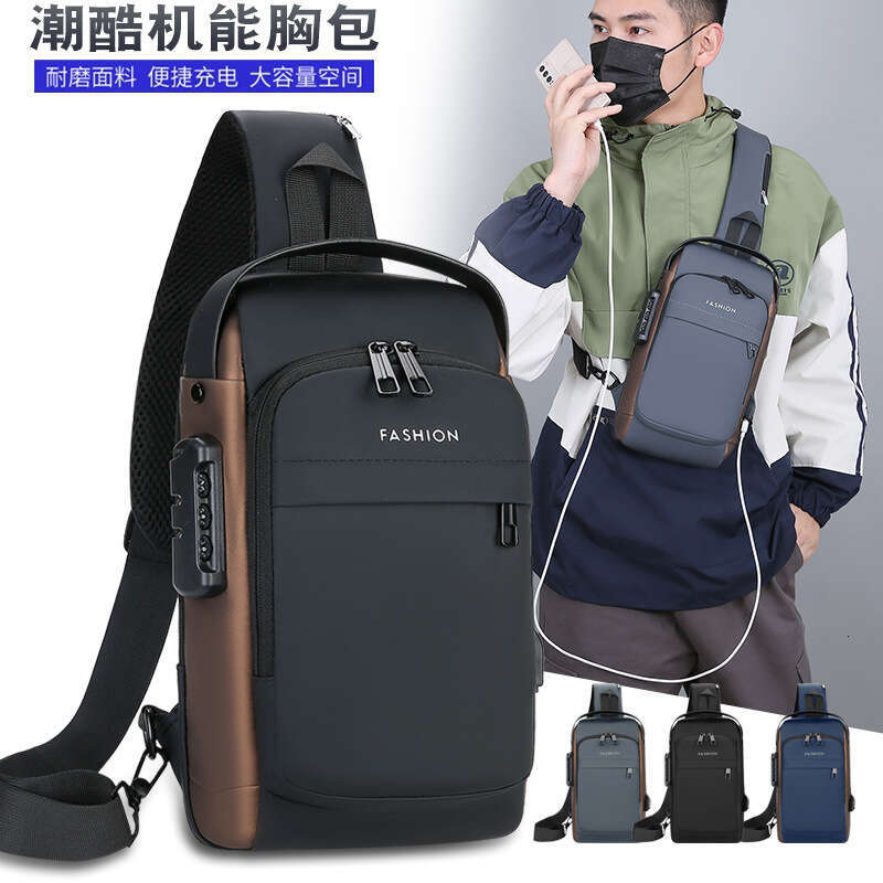 Chest Multifunctional Password Lock Cycling Waterproof Anti-theft Men's Crossbody Business Shoulder Bag
