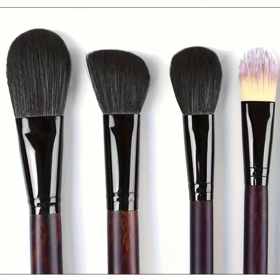 21-Piece Professional Makeup Brush Set Oval Shape Nylon Bristles Wooden Handles - Unscented All Skin Types Cosmetic BrushesW250605