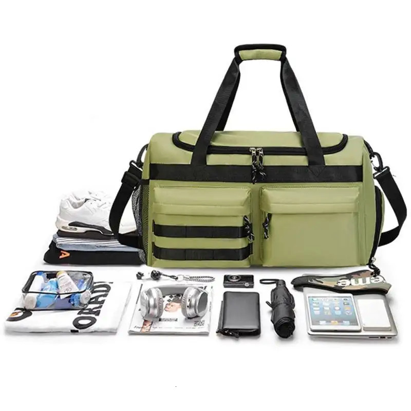 Large Capacity Travel Bag Multifunctional Outdoor Trip Pack Men Women Luggage Duffel with Shoes Pocket Fitness Training Handbag 250605