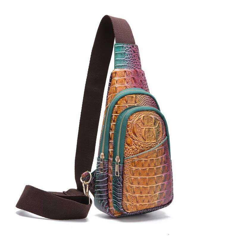 OLOEY XMESSUN New Trendy Crocodile Pattern Chest Bags For Women Fashion Designer Ladies Shoulder Messenger Crossbody Waist Bag