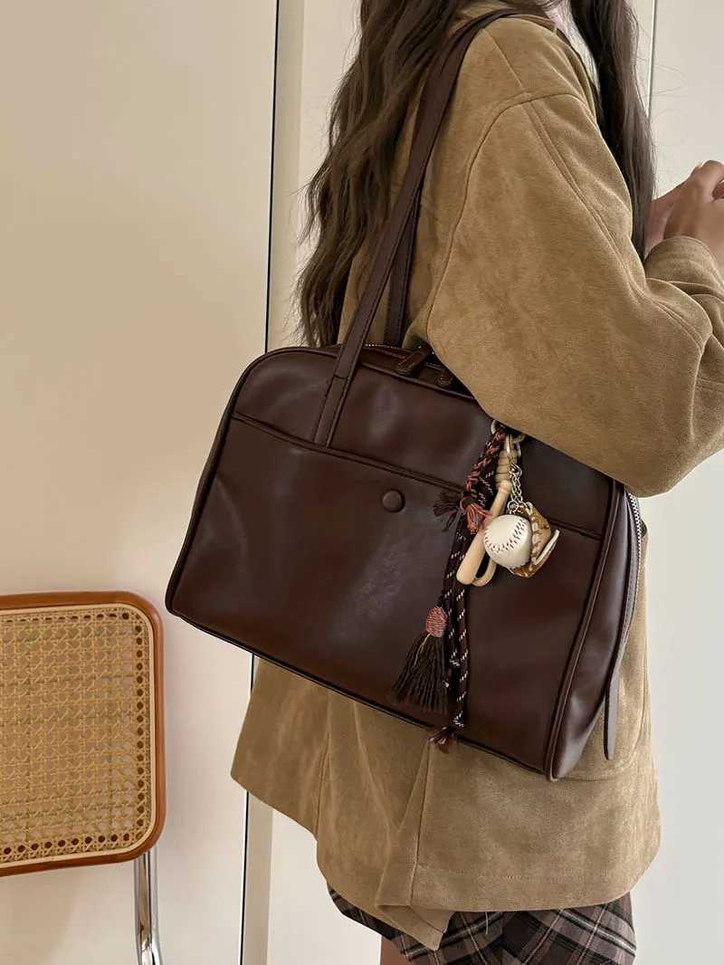 JIAERDI Coffee Shoulder Bags Wallet Women Pu Leather Soft Baguette Bag Female Large Capacity Tote Bag Handbag Womens Bag XJ250605