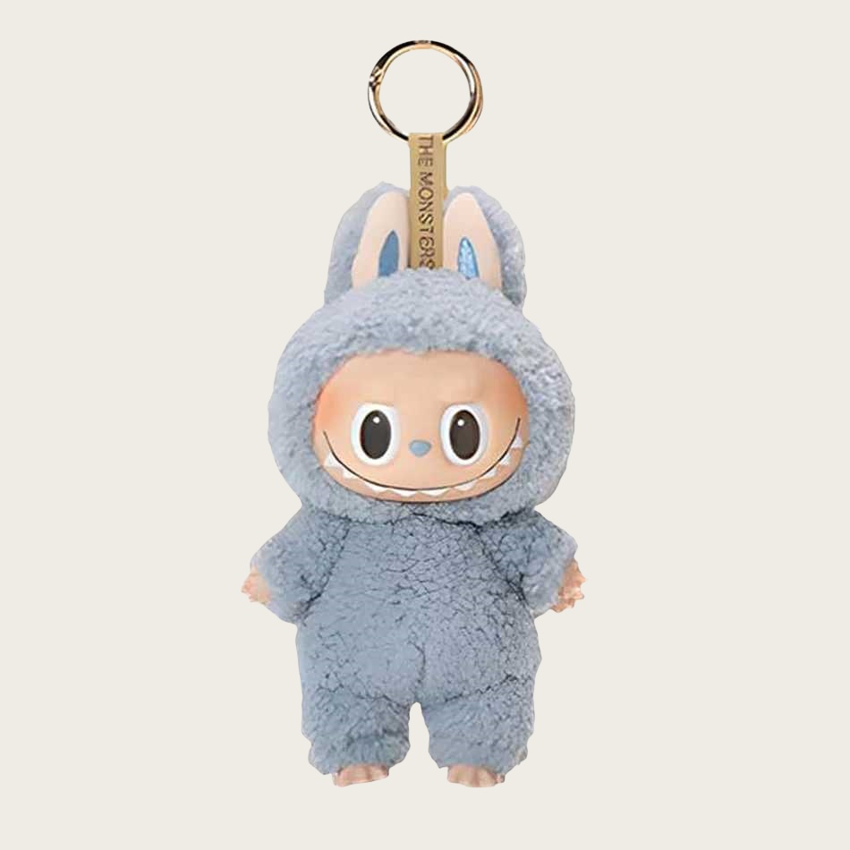 Keychains labubu popmart monster doll keychain pendant woemen bag charms cute cartoon 7colos heartbeat macaron series plush keyring children adult gif