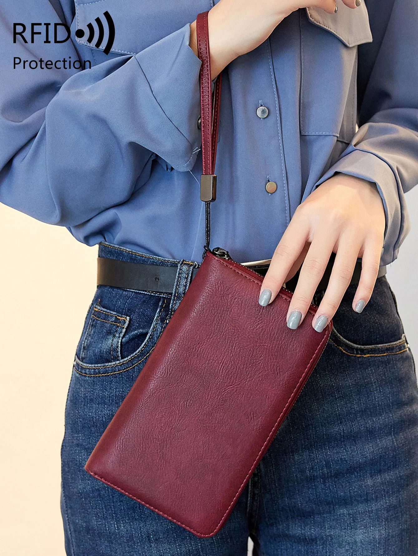 MIYIN womens long wallet retro large capacity multi card slot fashionabltemperament handbag simple multifunctional 250605