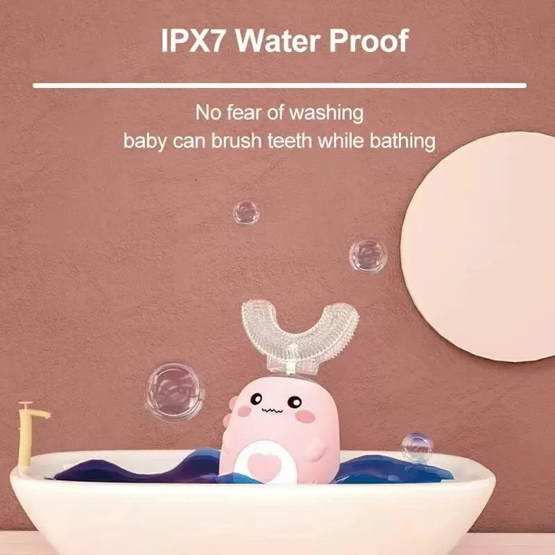 ChildrenS Electric Toothbrush Food Grade Silicone Oral 360 Degree Automatic Usb Charging Smart ChildrenS Toothbrush U-Shaped 250604