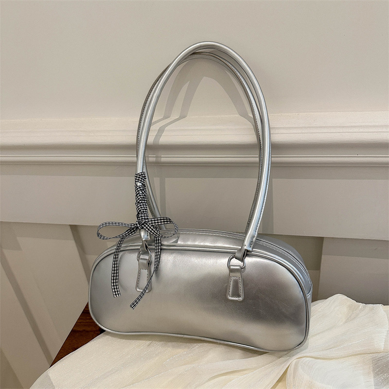 designer Ballet Style Bowknot Handbag for Women 2025 New Trend Korean Niche Underarm Bag Large Capacity Pillow Bag