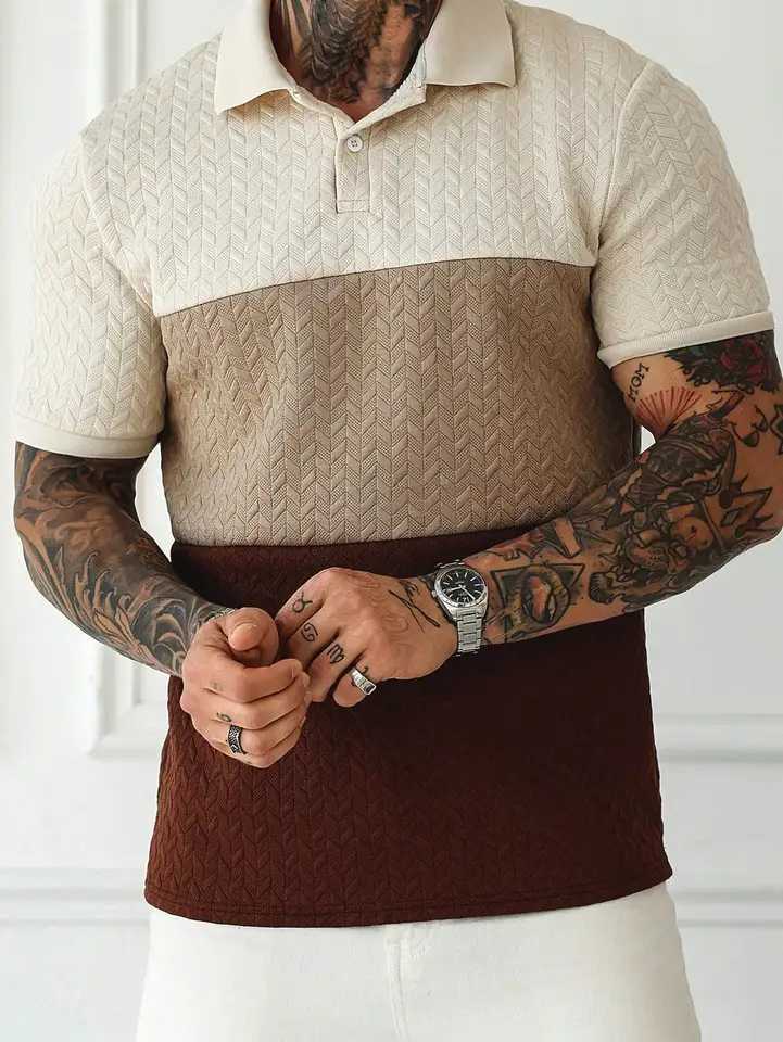 Mens Summer Casual Fashion Polo Shirt is Versatile and Suitable for Any Occasion with Lightweight and Breathable Fabric XJ250605