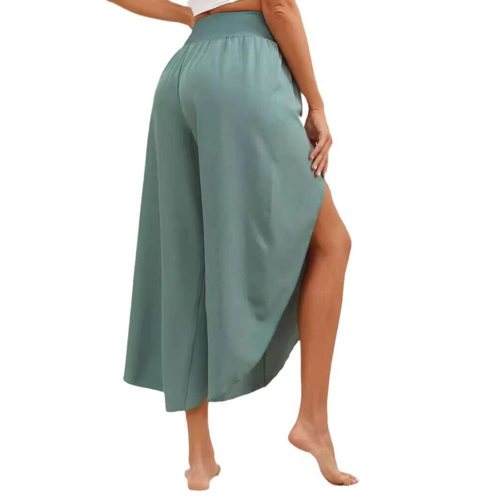 Spring Summer New Fashion Versatile Slimming High Waist Split Long Pants Loose Casual Yoga B5