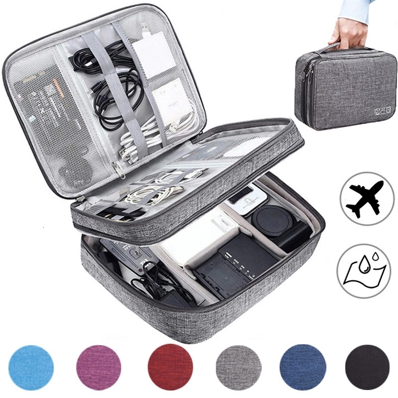 Cable Storage Bag Waterproof Digital Electronic Organizer Portable USB Data Line Charger Plug Storage Bag Travel Cable Organizer 250605ww