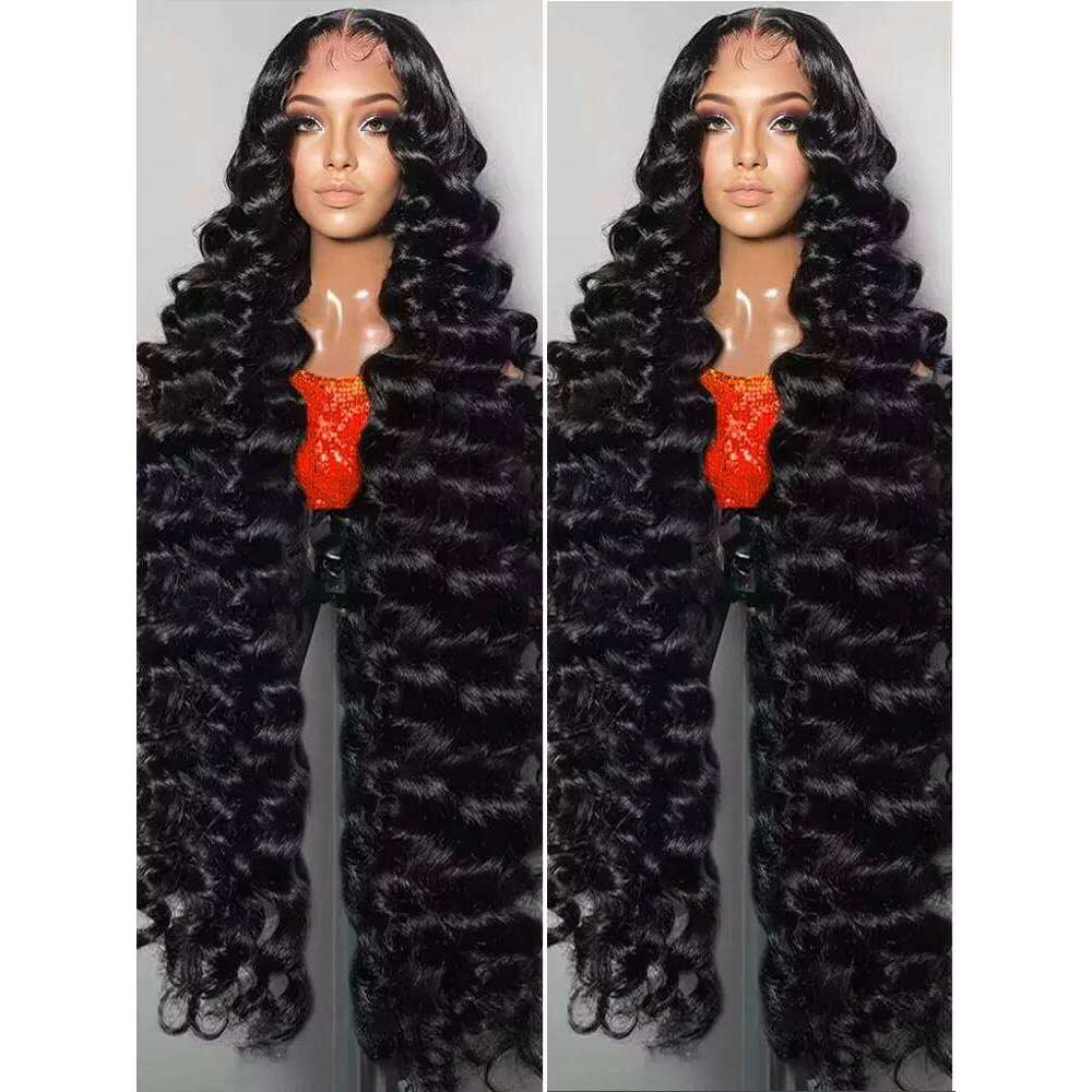 Curly 300 Density Loose Deep 13x6 HD Frontal Wigs 30 40 Inch 13x4 Water Wave Lace Front Human Hair Wig