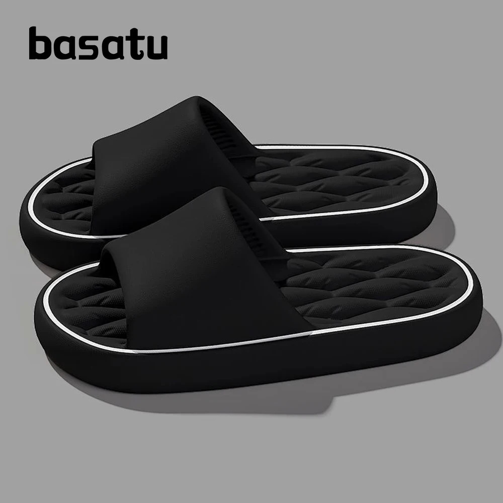 BASATU Fashion Summer Cartoon Home Shoes Non-slip Soft Slides Lithe Comfort Sandals Men Women Couple Slippers Trendy Slippers 250605
