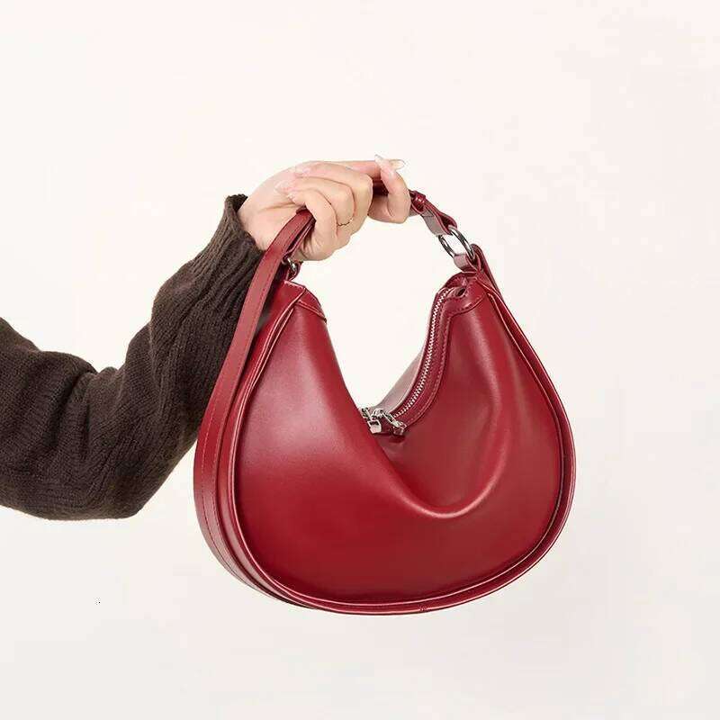 Women's Genuine Armpit Crescent Bags New Simple Shoulder Crossbody Leather Bag 2025/06/05