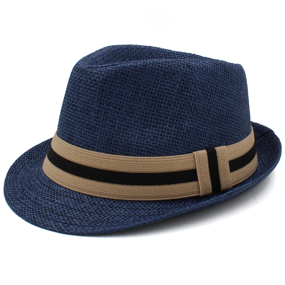 2 Sizes Parent-child Men Women Kids Boy Straw Fedora Hats Summer Trilby Sunhat Classical Jazz Caps Sombrero Beach Outdoor Travel 250605