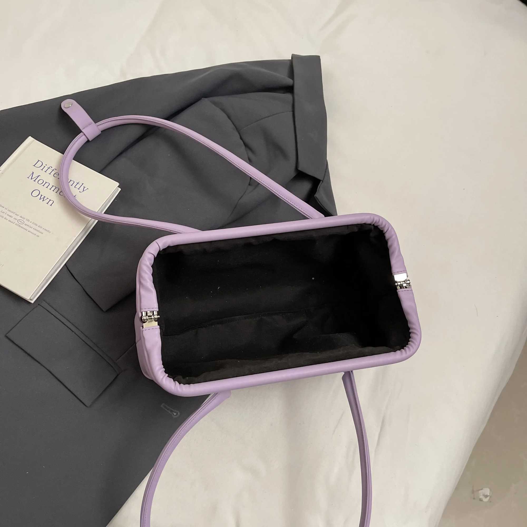 Solid Color PU Leather Underarm Bags For Women 2025 Spring Korean Fi Simple Shoulder Bag Lady Handbags And PursesXJ250605