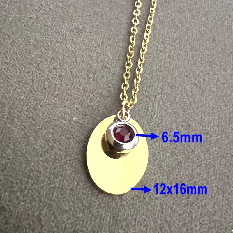 10PCS New Stainless Steel Chains Necklace for Women Girls Ellipse Pendant Vintage Necklaces Fashion Jewelry Gifts XJ250604