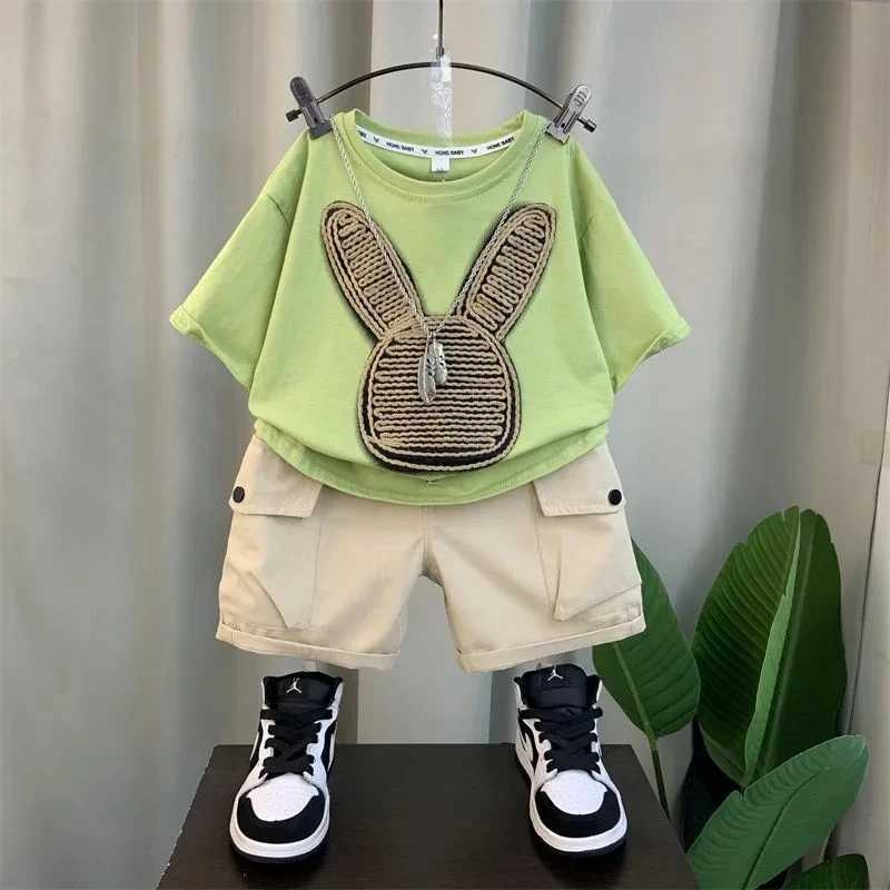 Boys Summer Cartoon Sport Vest Suit Kids Sleeveless Tops+shorts Casual Outfits Sets with Pants for Boy Clothing Short Sets Boy R250606