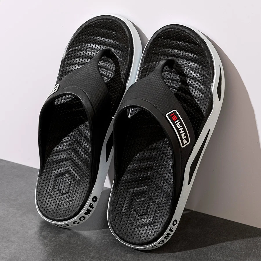 Fashion Mens Slippers Summer Outdoor Flip Flops Non-slip Indoor Bathroom Couple Leisure Beach Shoes Sandals 250605