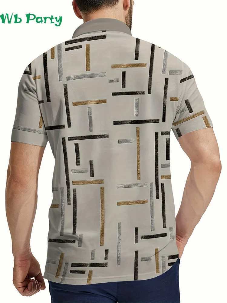 Simple Graphic T shirts Polo T shirt Men Lapel T-shirts for Men Fashion Casual Mens Shirts Mens Clothes Simple 3D Print Tops XJ250605