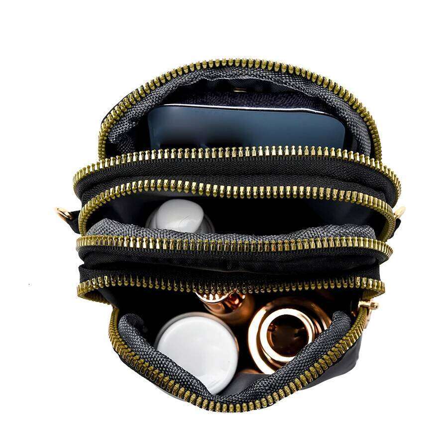 Multi-purpose waterproof wear-resistant large capacity crossbody women's multi-layer zipper neck shoulder mobile phone bag