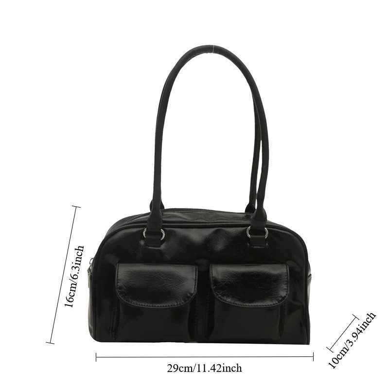 Vintage Simple Ladies Commute Tote Bag Women Business Shoulder Bags PU Leather Female Underarm Bag Burgundy Large Handbags Purse XJ250605