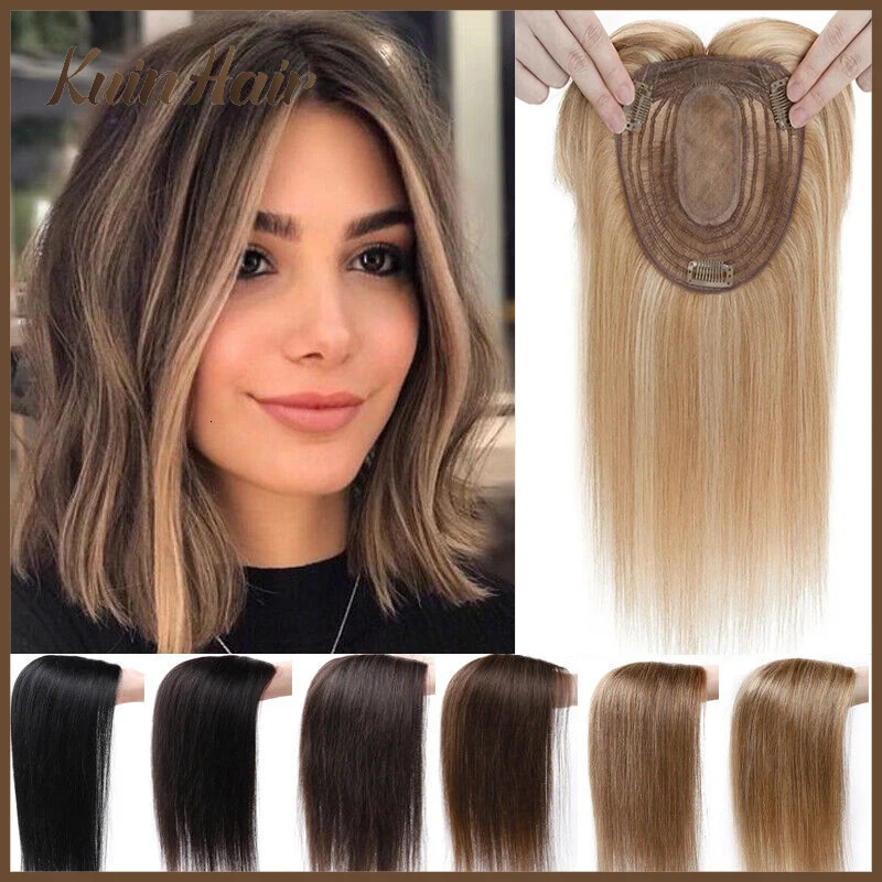 Silk Top Base Women Topper Hair Women Clip In Real Human Hair Hairpiece Human Hair Extension Thin Breathable Women Toupper 250529