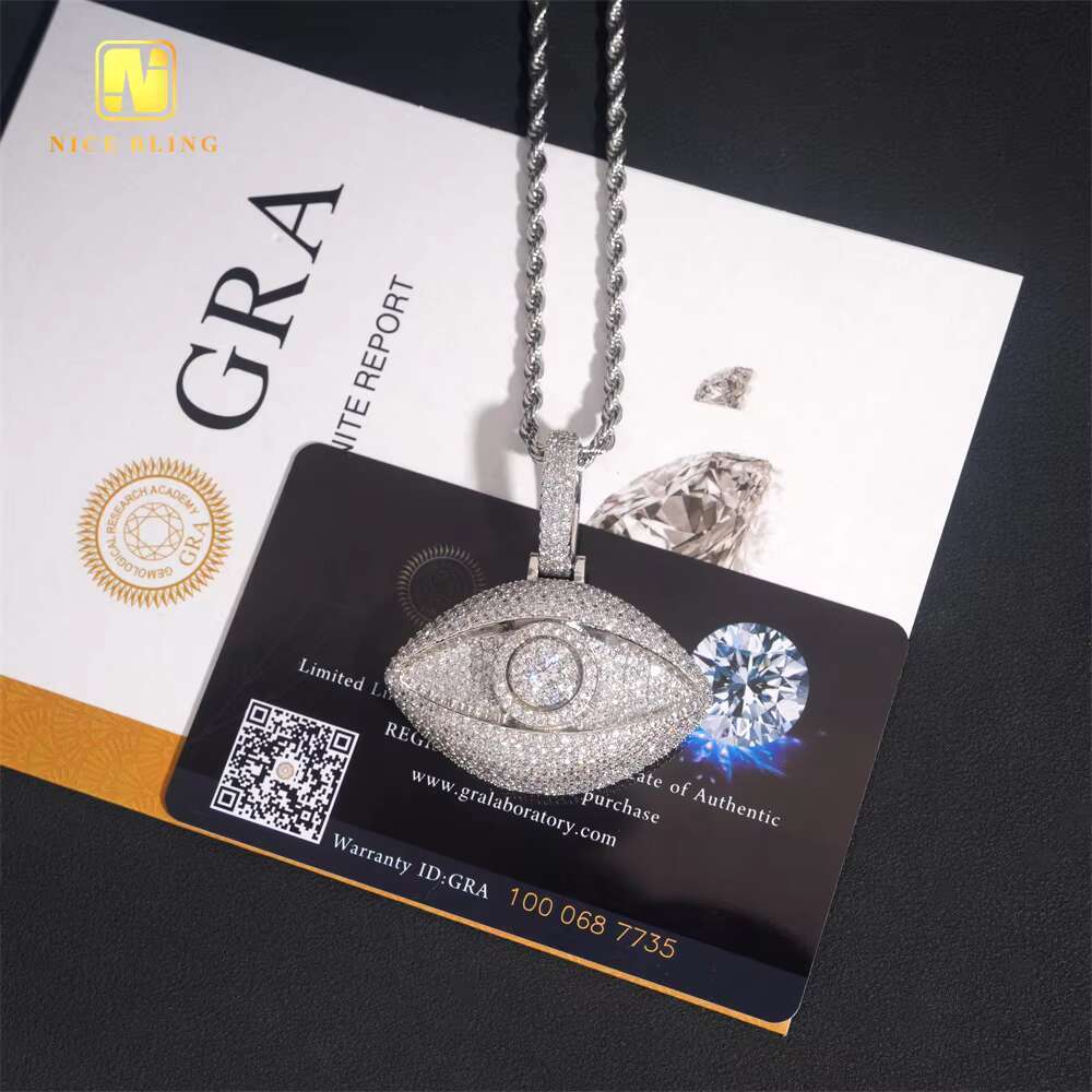 Classic Custom Pendant 925 Sterling Silver Hip Hop Moissanite Jewelry Iced Out VVS Moissanite Diamond Pendant Necklace