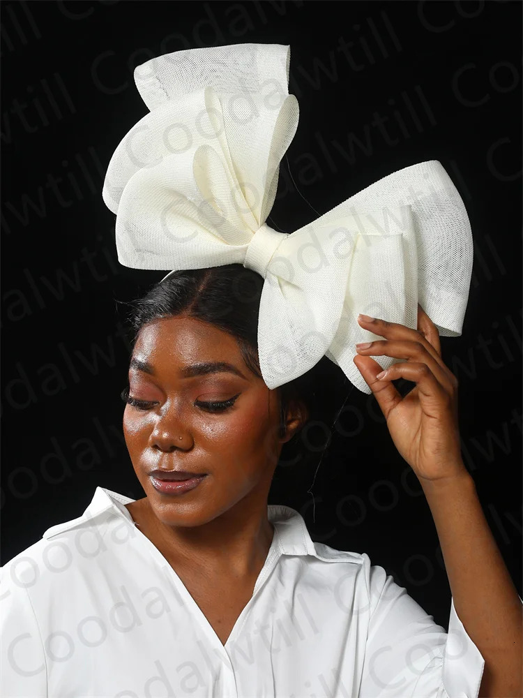 Big Bow Hair Fascinator Wedding Headwear Women Elegant Race Headpiece Party Tea Hair Accessories Ladies Wedding Headdress 250530