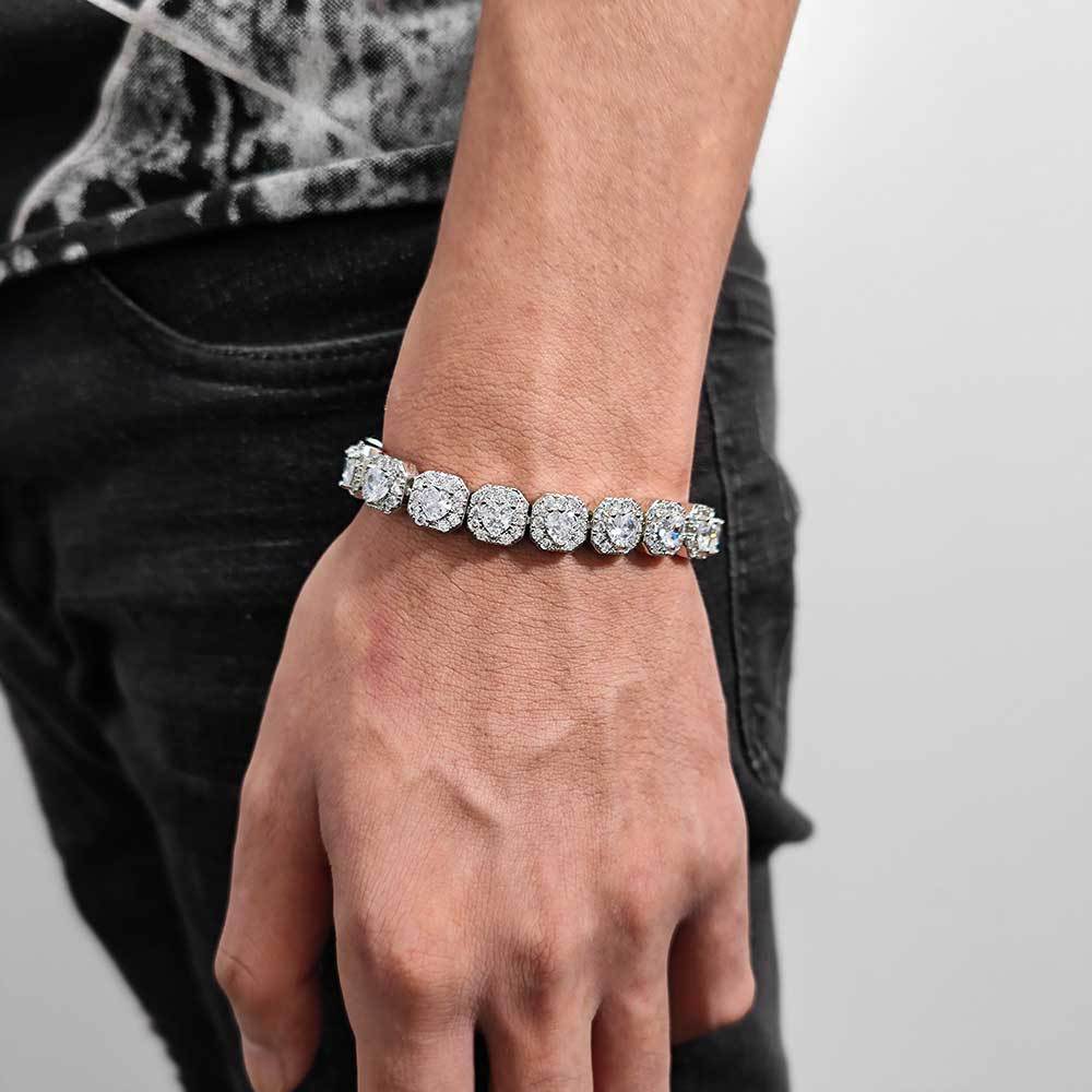 Jewelry 10mm Love Moissanite Rock Sugar Bracelet Trendy Personalized Full Diamond Hip Hop Mens Bracelet Accessories