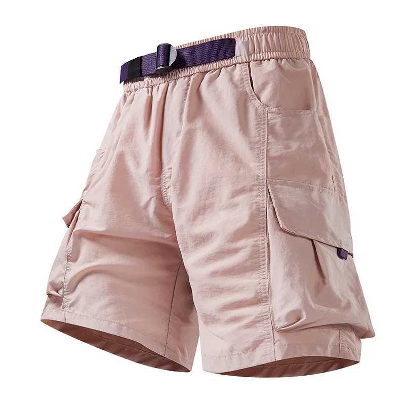 Ice Silk Cargo Pants Loose Fit Summer Casual Pants American Style Workwear Shorts for Men Multi-Pocket Thin Quick-Dry XJ250605