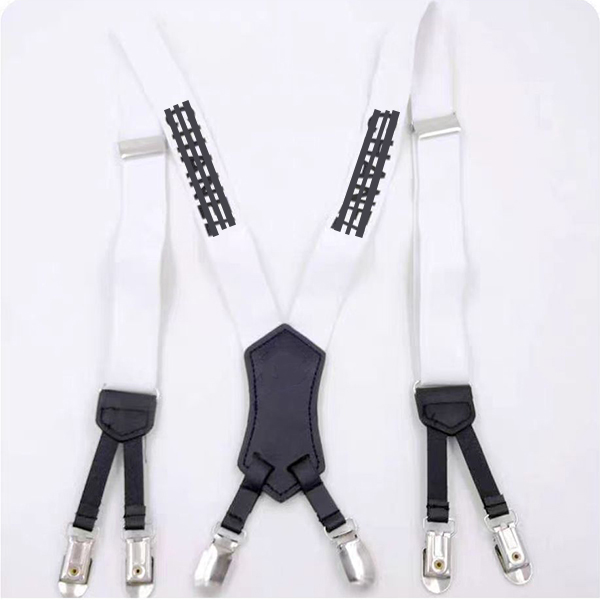 Fashion Suspenders Genuine Leather 6 Clips Brace Male Vintage Casual Wedding Party Trousers Strap Ladies' shoulder straps