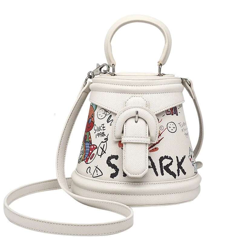 Ladies' New Graffiti Mobile Phone Handbag Bucket Travel Commuting Single Shoulder Crossbody Bag