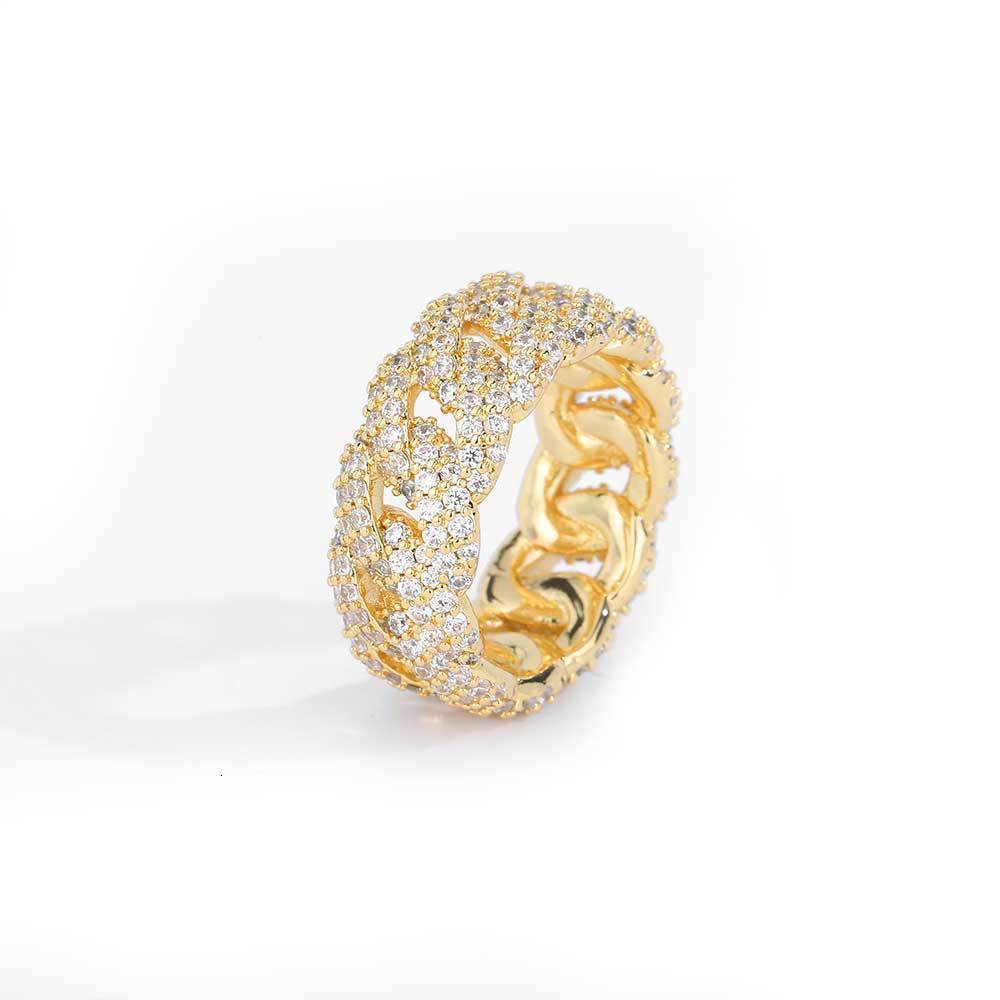 Hip Hop Jewelry 10mm Bubble Cuban Ring Fashion Brand Personalized Full Moissanite Mens Ring moissanite