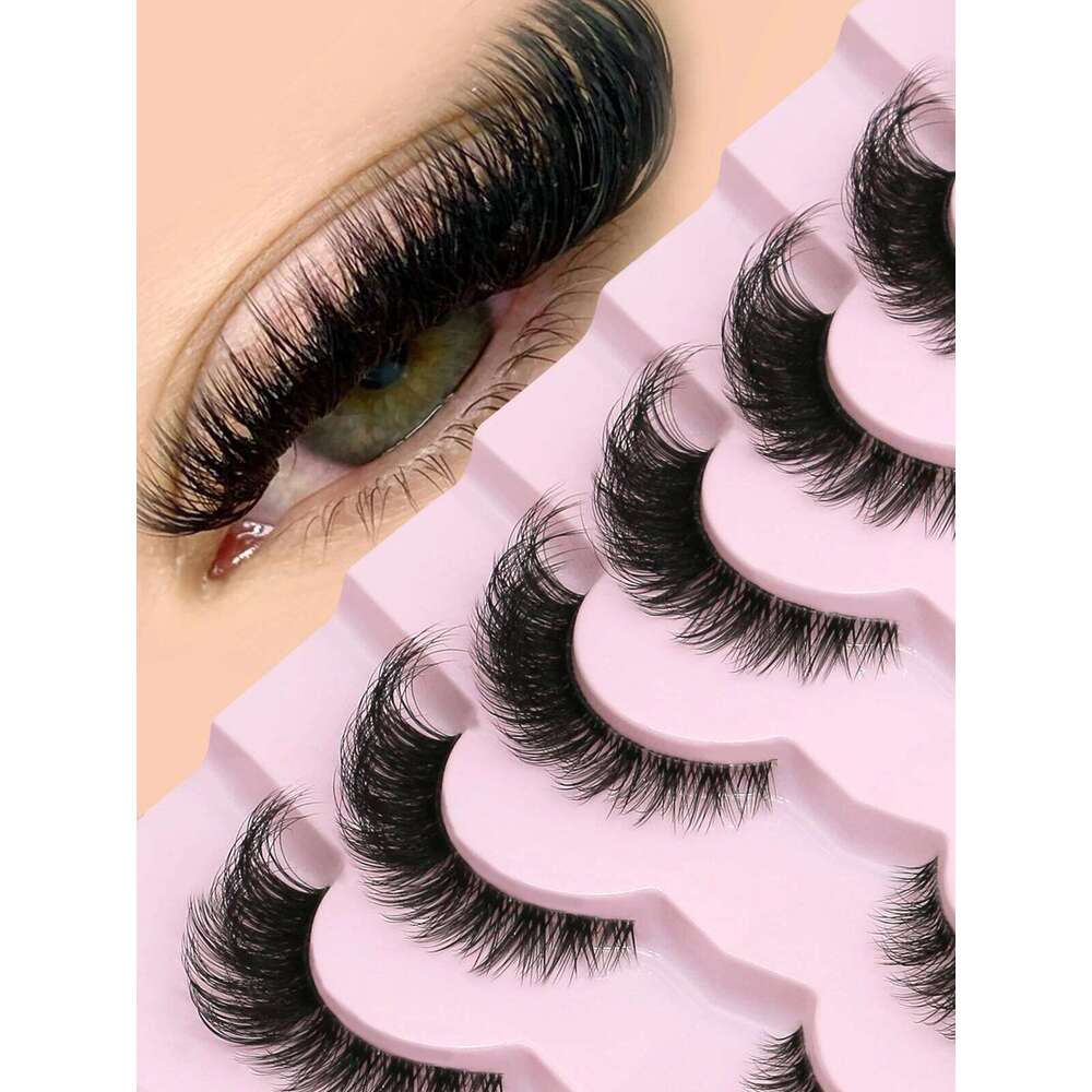GROINNEYA Cat Natural long Clear Band Lashes Winged End Eye Elongated Faux Mink Eyelashes Makeup free shipping