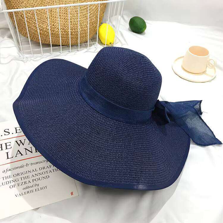 Stock Women Paper Large Wide Brim Straw Floppy Summer Sun Fashion Broad Beach Hat