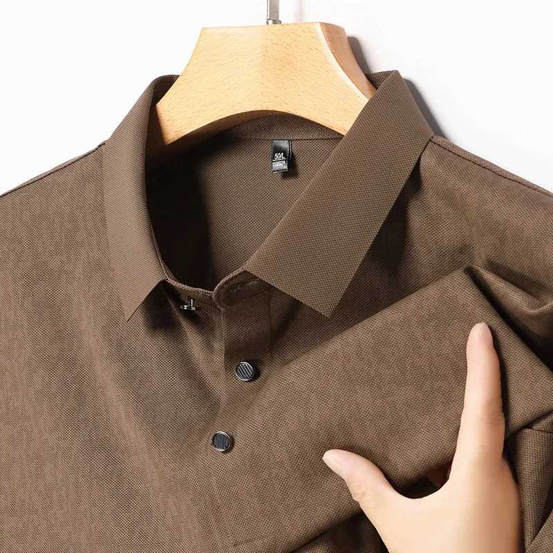 2025 New Mens Casual Fashion Printed Pattern Short Sleeve Polo Shirt Korean Edition Summer T-shirt Comfortable Versatile Top XJ250605