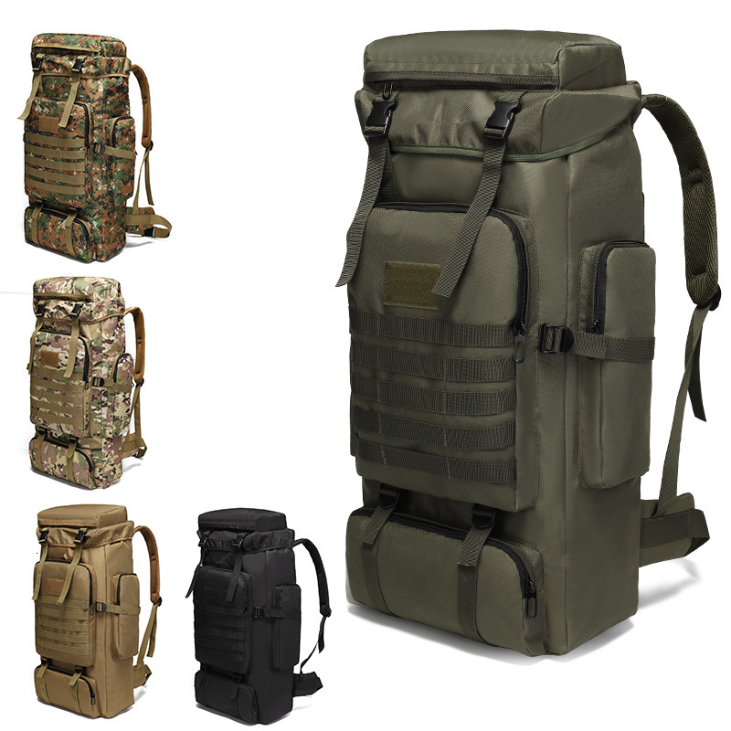 Camouflage Backpack Large Capacity Unisex Casual Outdoor Sports Hiking Bag 65L
