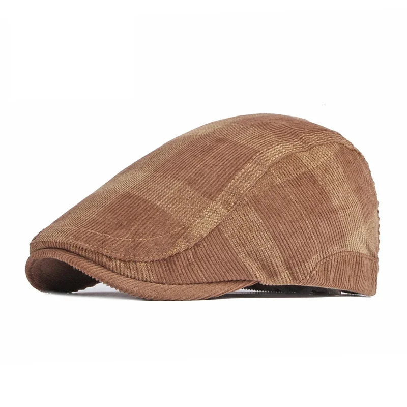 TOHUIYAN Corduroy sboy Caps Men Plaid Boina Hombre Cabbie Hat Autumn Gorras Planas Beret Hats British Flat Cap for Women 250604