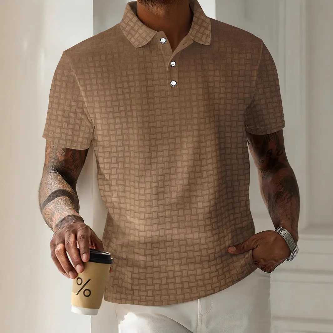 Cross-border new hot summer mens youth heavy corduroy simple leisure business loose POLO shirt short-sleeved top XJ250605
