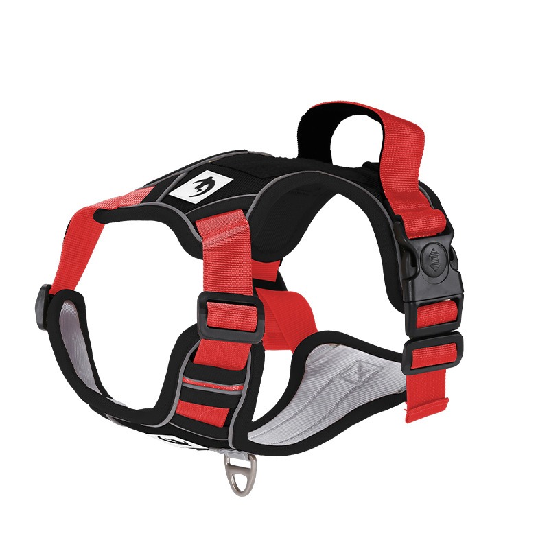 Durable Oxford Cloth Pet Vest Harness with Front Clip and Reflective Strips for Training Walking Hiking