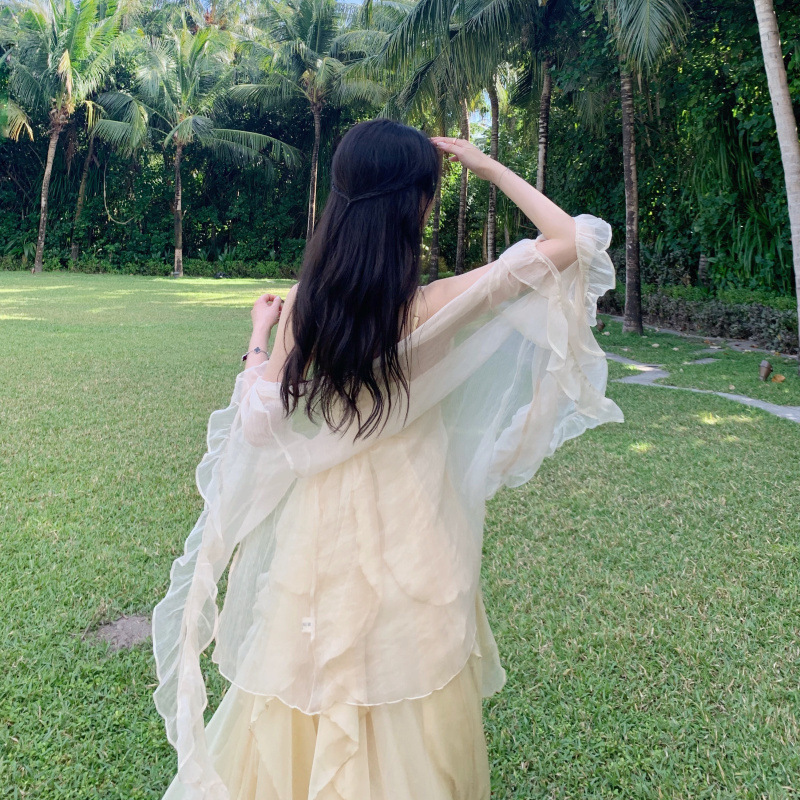 KC199 French niche chiffon butterfly sleeve sunscreen cardigan