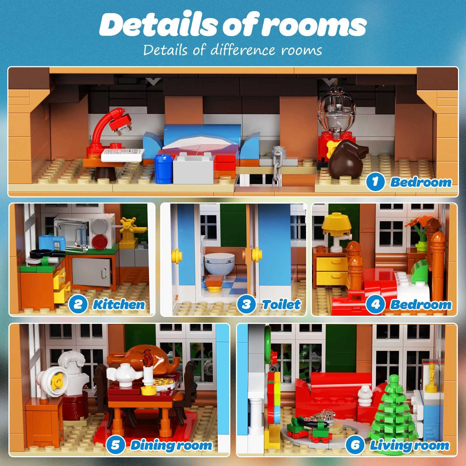 Home-Alone House Building Kits Forest Cabin Cottage Train Twister Blocks Toy Decor Office Display Set (1138 Pcs) W250605