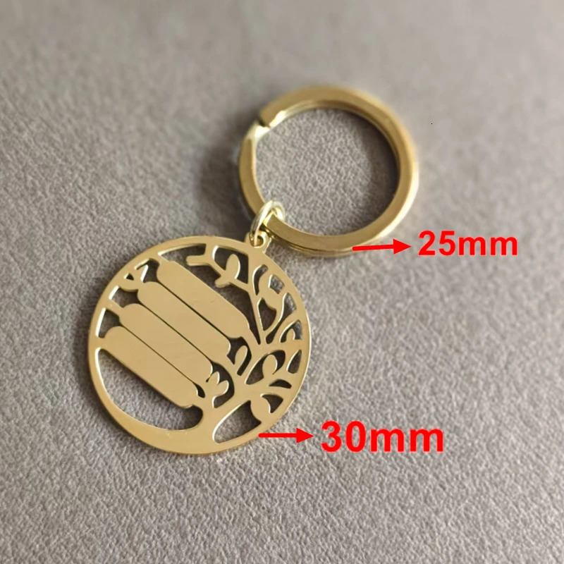 10pcs lot Arrived stainless steel mirror polish type lift tree pendant charms keychain key ring 250605