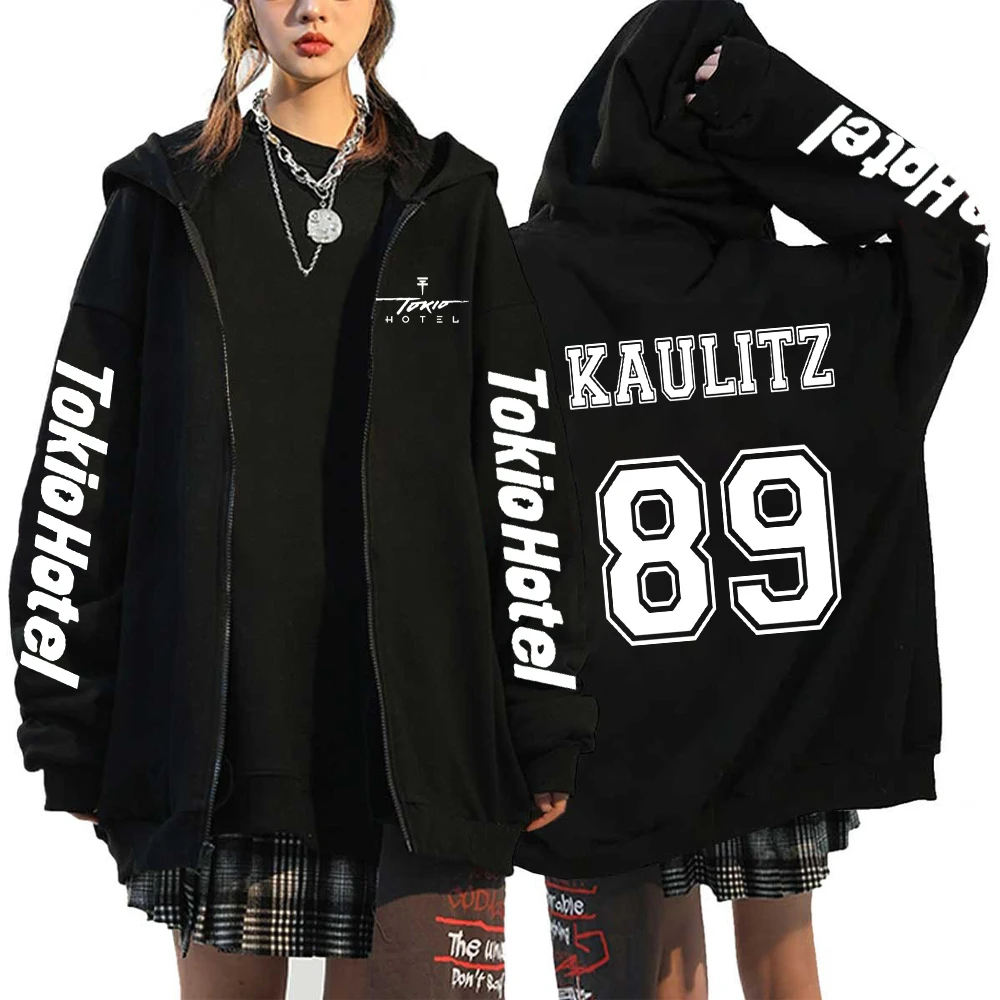 Tokio Hotel Kaulitz 89 Hoodies Tokio Hotel Zipper Jacket Men Women Fleece Oversized Zip Up Sweatshirts Hip Hop Hoodie Streetwear