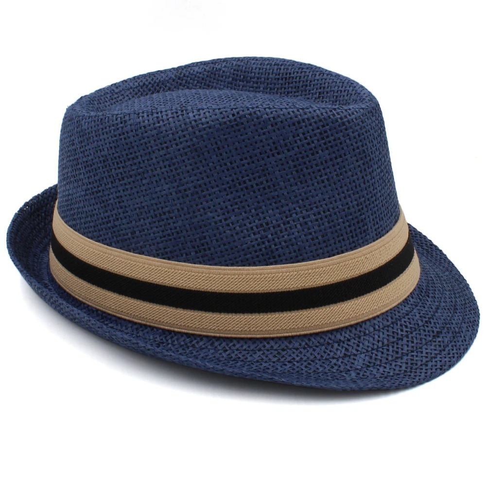 2 Sizes Parent-child Men Women Kids Boy Straw Fedora Hats Summer Trilby Sunhat Classical Jazz Caps Sombrero Beach Outdoor Travel 250605