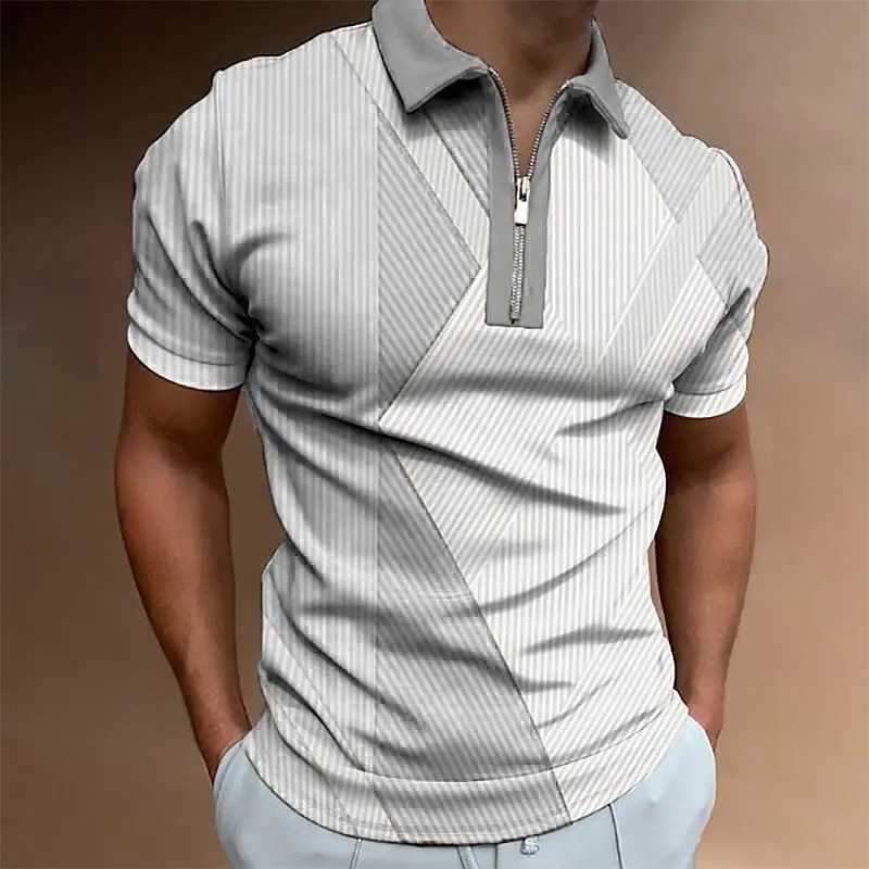 Mens Zipper Polo Shirts 3d Printed Man Lapel Shirts Everyday Male Casual Short Sleeve Tees Top Oversized Button Clothing 5xlXJ250605