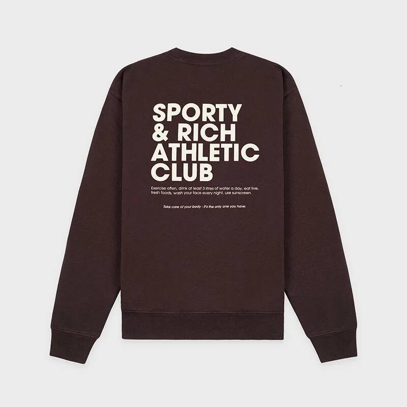 Front And Back Letter Printed Fleece Round Neck Women's Hoodie