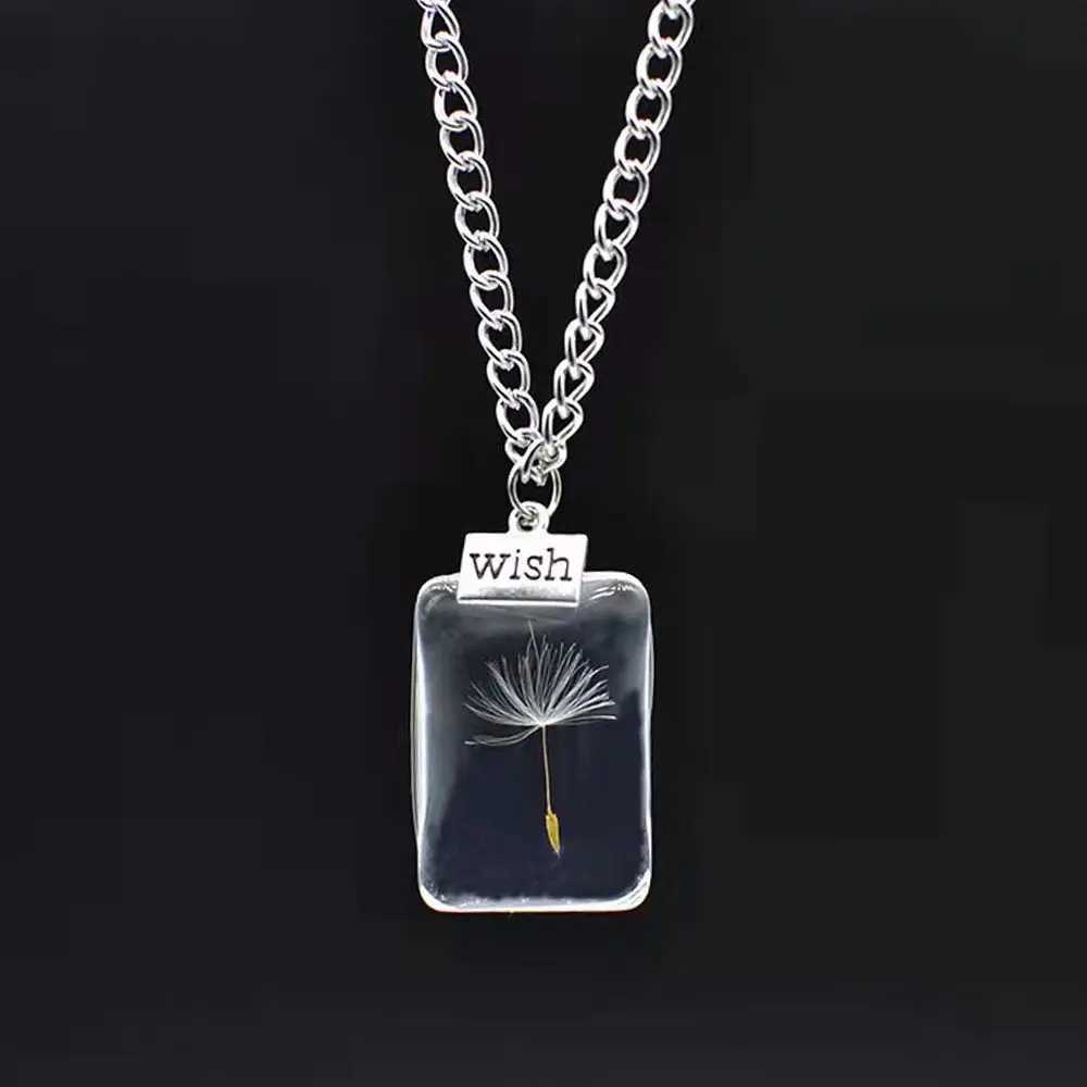 Natural Dandelion Pendant Necklace New Design Ball Transparent Glass Pendant in Bottle Necklace Handmade Fashion Jewelry XJ250604
